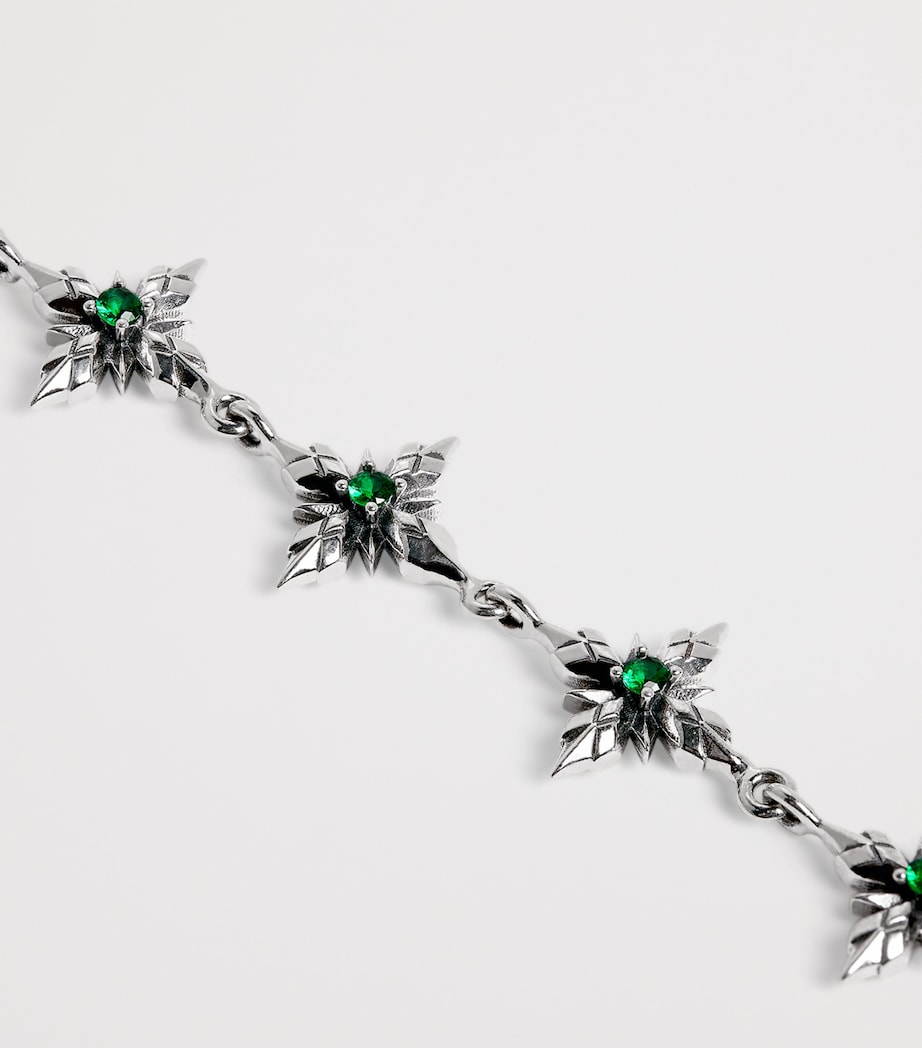 Sterling Silver Crystal Crest Bracelet SILVER Image 3