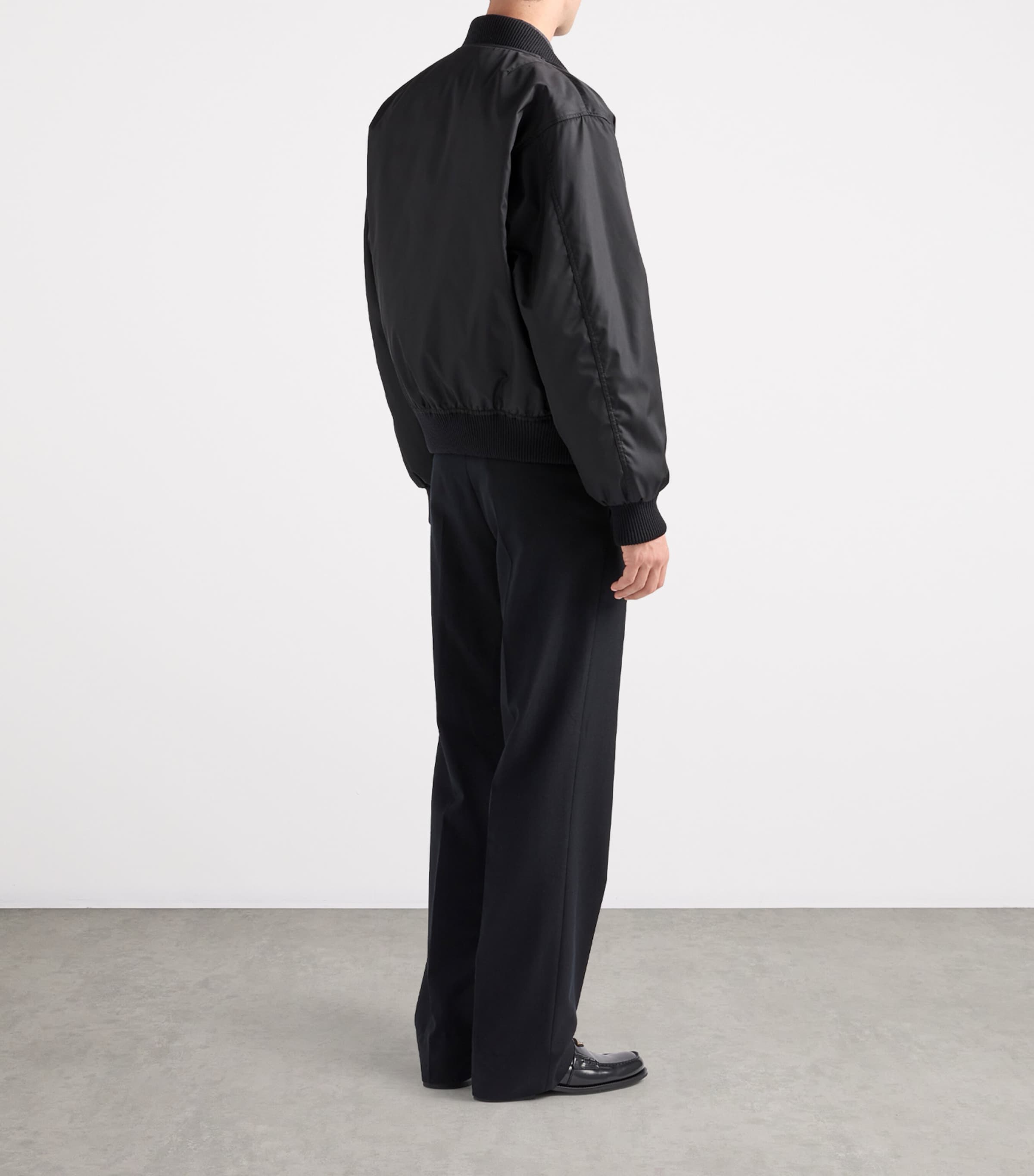 Prada Black Re-Nylon Bomber Jacket | Harrods UK