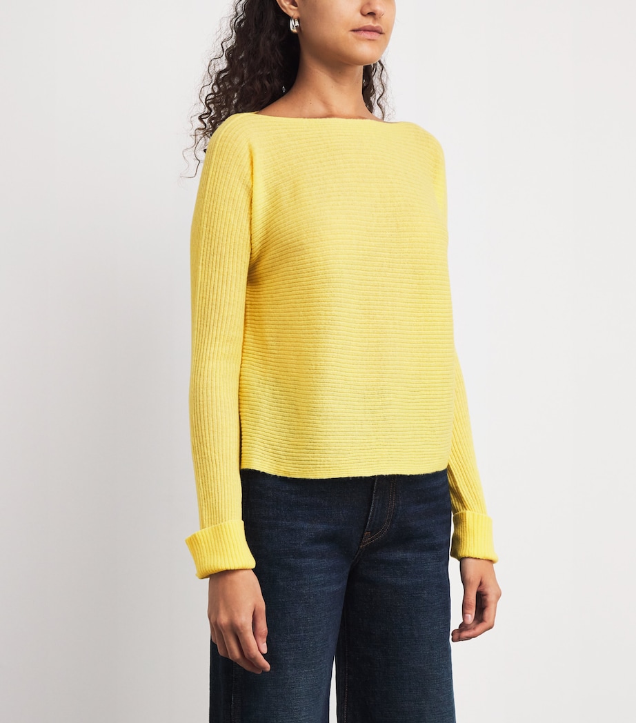 Wool-Alpaca-Blend Ribbed Sweater YELLOW Image 3