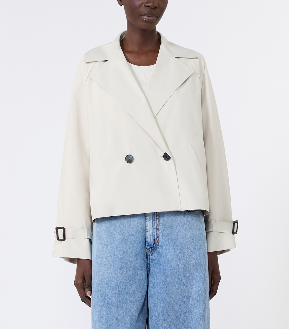 Weekend Max Mara Womens Cropped Trench Jacket Ivory Image 2