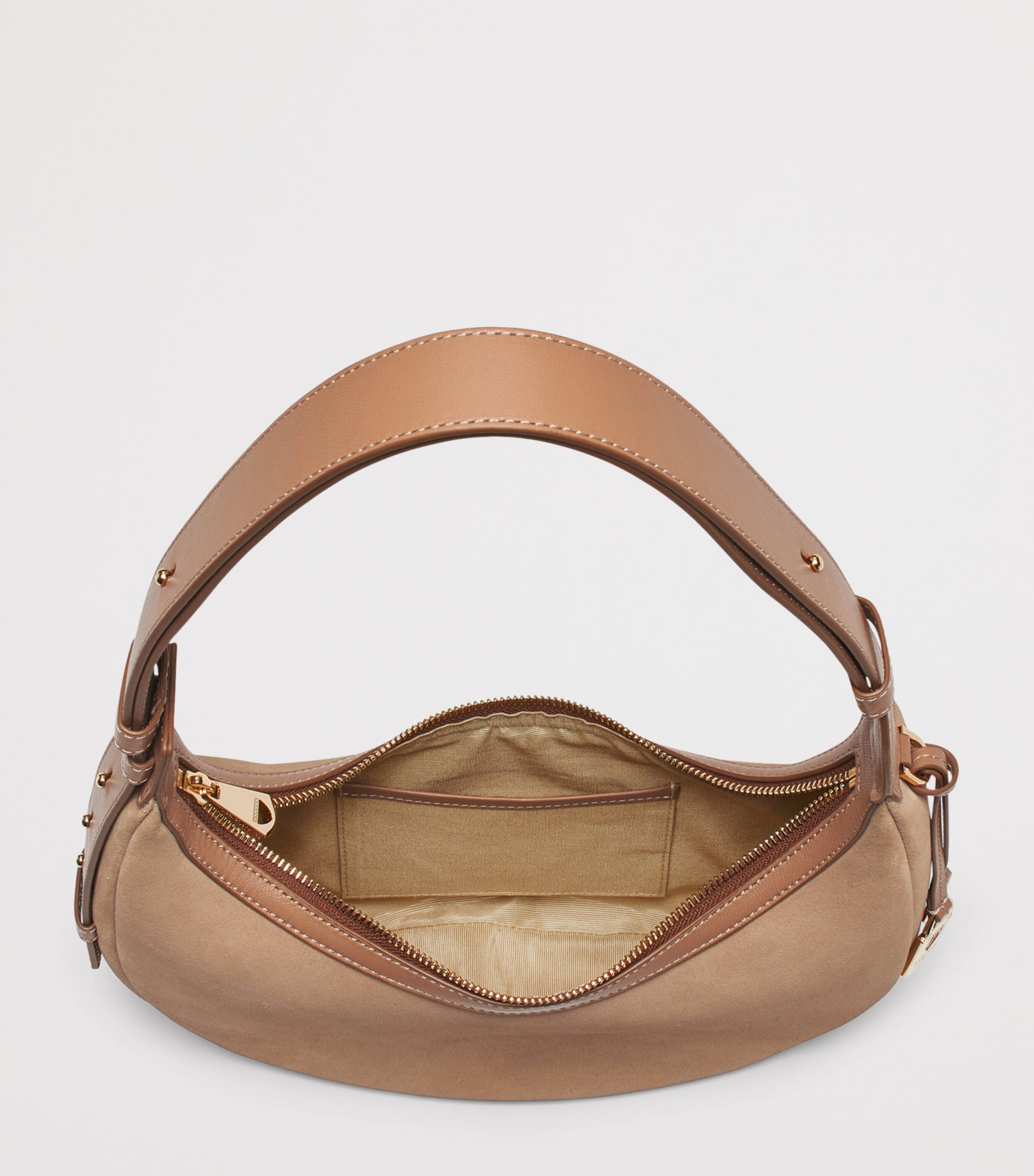 Aspinal Of London Small Leather Soho Crescent Shoulder Bag Naturaltan Image 4
