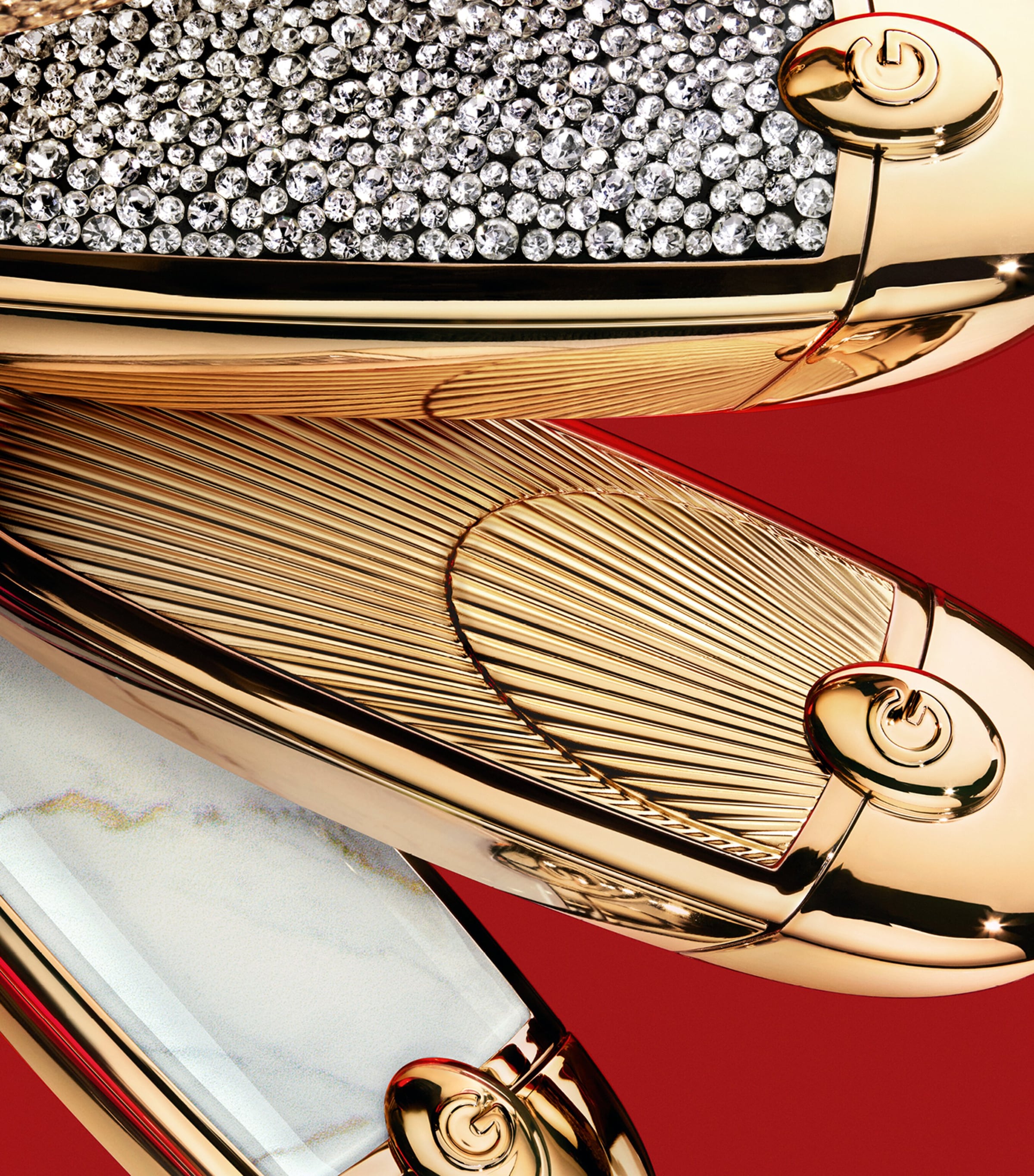 Crystal-Embellished Rouge G Lipstick Case LE STRASSE Image 4