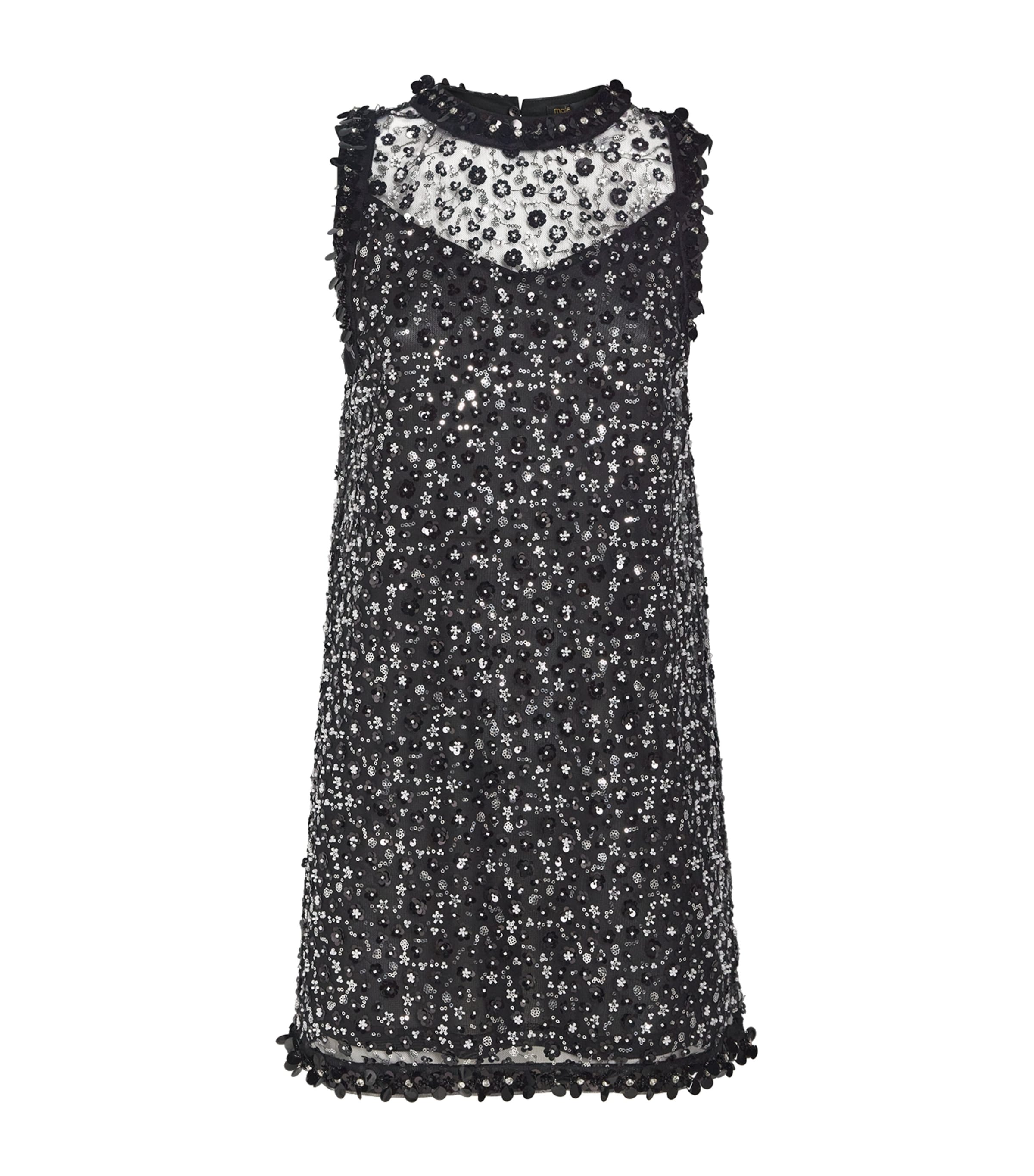 Maje Womens Embellished Mini Dress Black Image 1