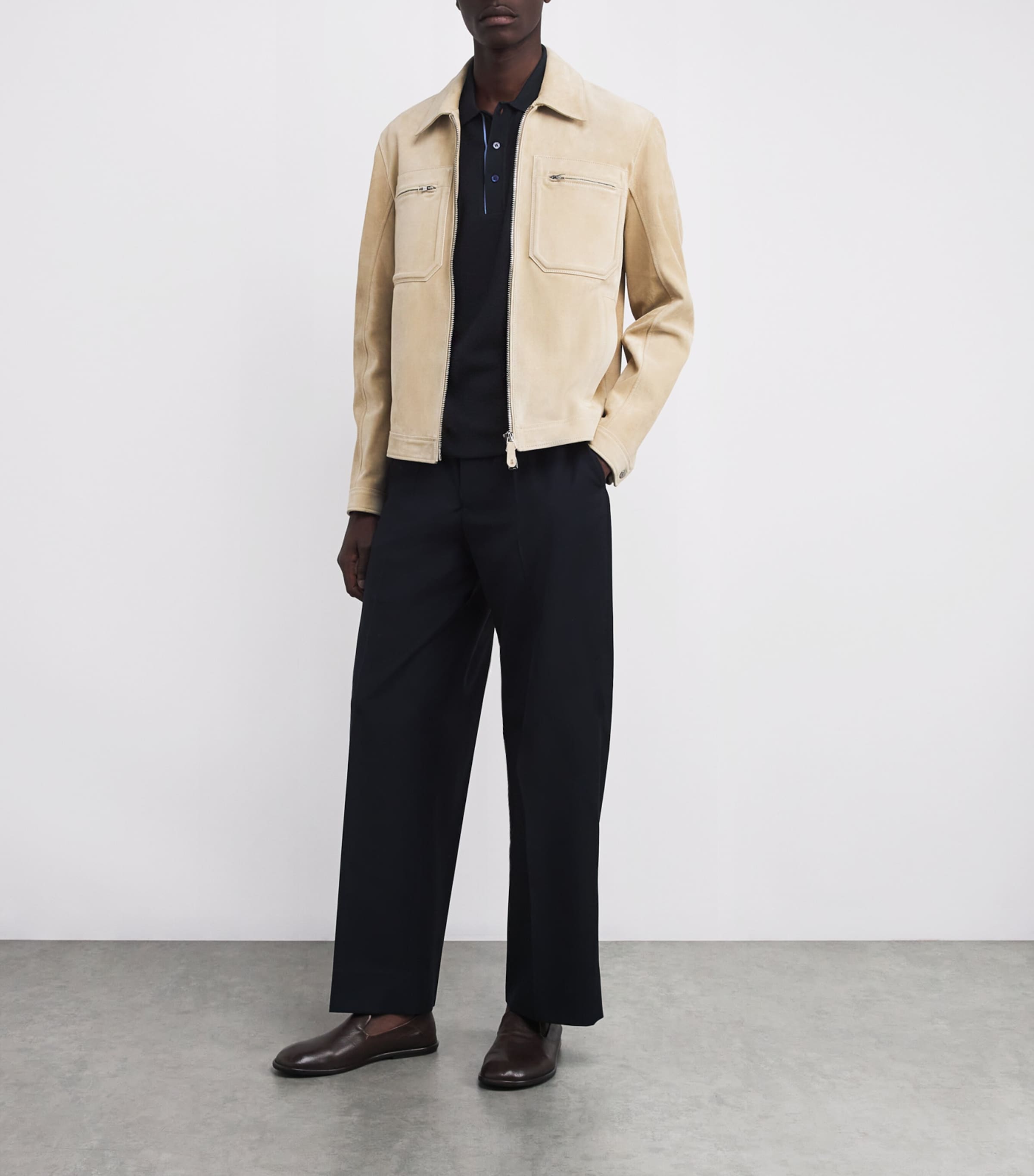 Cotton-Cashmere Polo Shirt 50BLUE Image 2