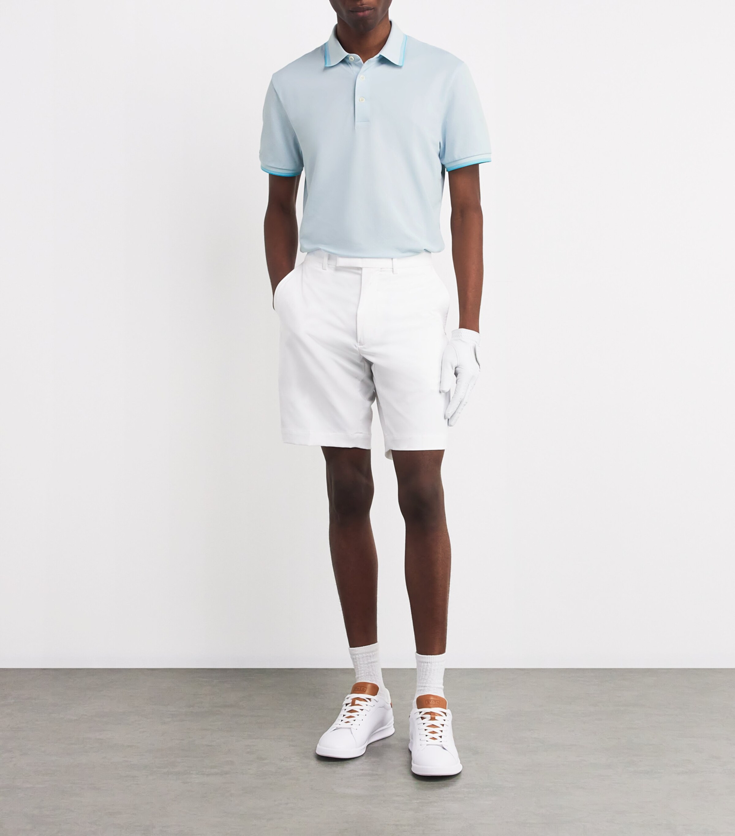RLX Ralph Lauren Mens Cotton-Blend Performance Polo Shirt Summer Aqua Image 2