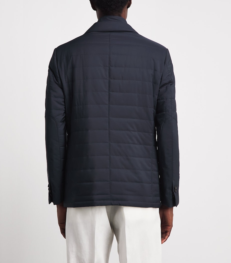 Corneliani Mens Technical Quilted Blazer Dark Blue Image 5