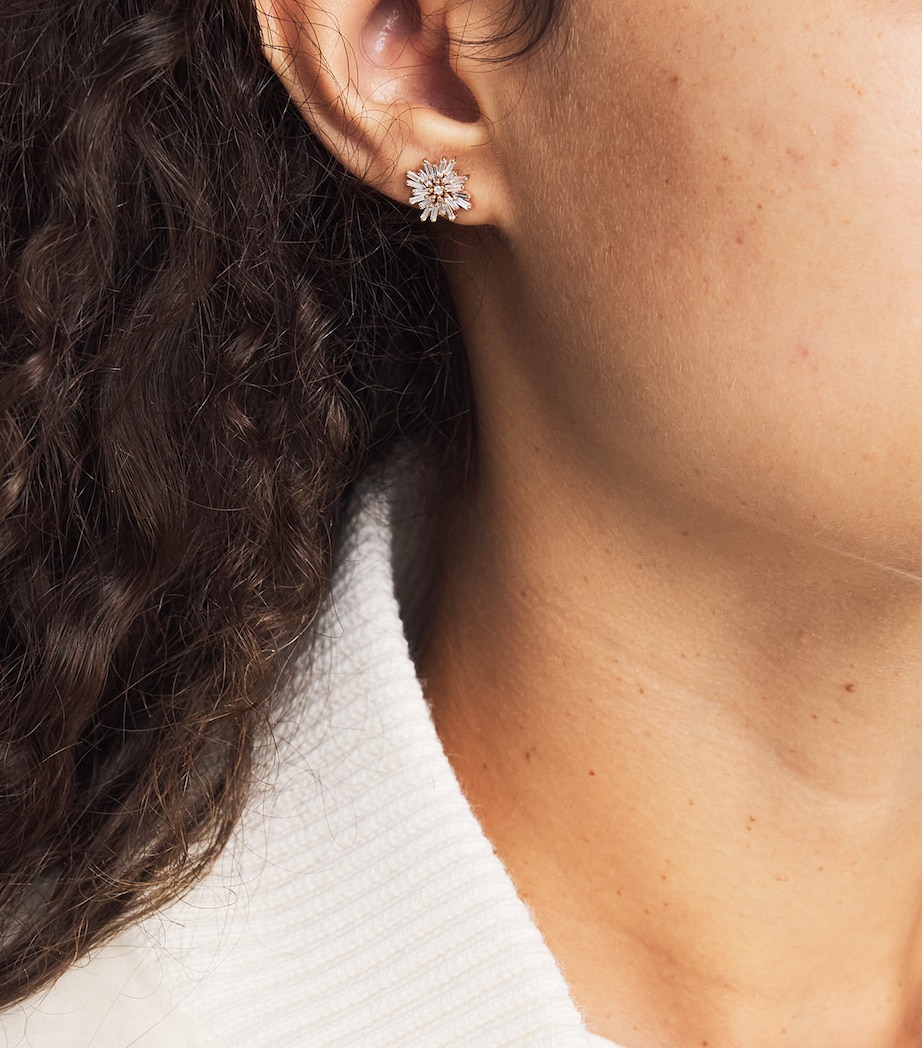 Rose Gold and Diamond Classic Spark Stud Earrings 18K RG/WD Image 2