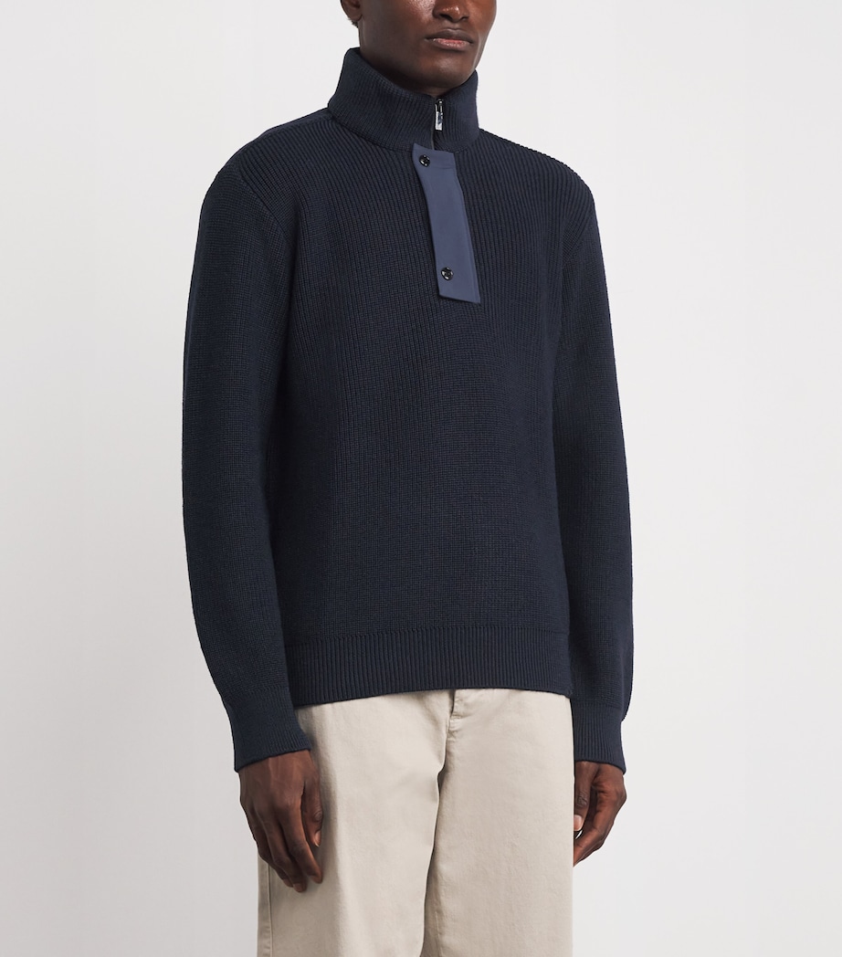 Wool-Blend High-Neck Sweater 50BLUE Image 3