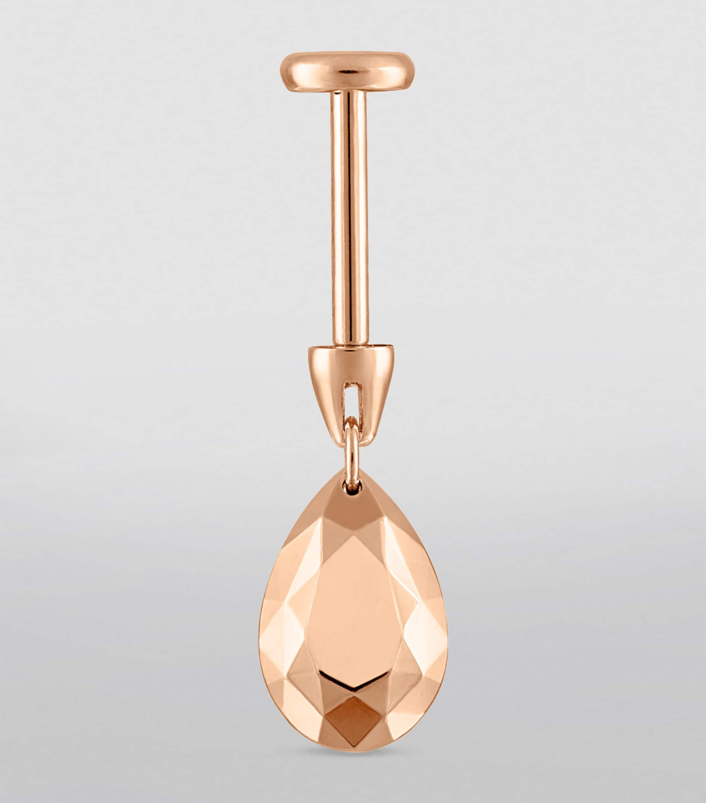 Faceted Pear Threaded Charm Earring (7.5mm) ROSE GOLD Image 3