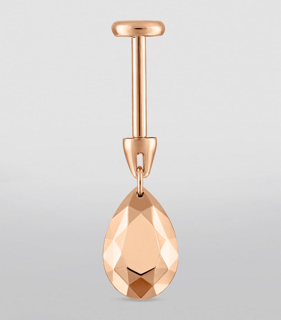 Faceted Pear Threaded Charm Earring (7.5mm) ROSE GOLD Image 3