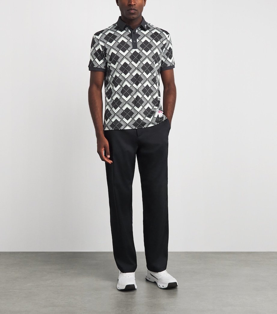 J Lindeberg Mens 30Y Tour Tech Argyle Polo Shirt Argyle Image 2