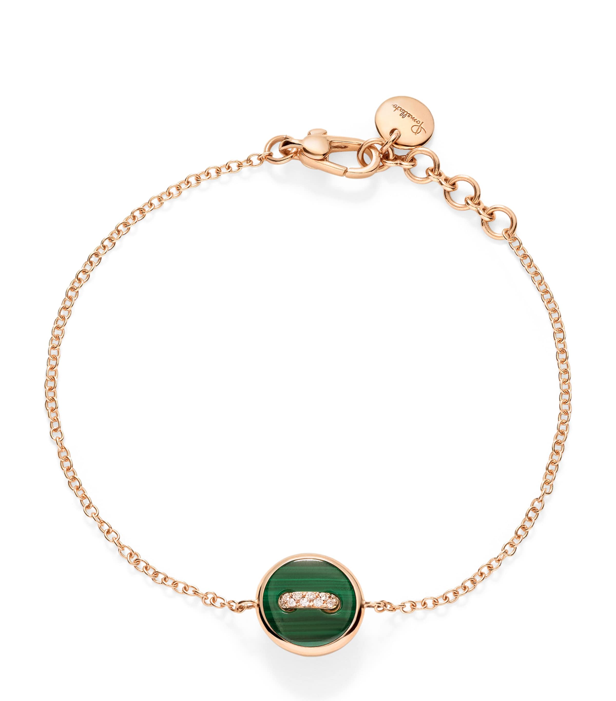 Pomellato Rose Gold, Diamond, Malachite And Mother-of-pearl Pom Pom Dot Bracelet In Rose Gold