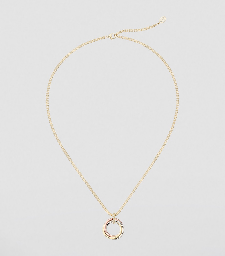 White, Yellow, Rose Gold and Diamond Trinity Necklace MIXED GOLD Image 3