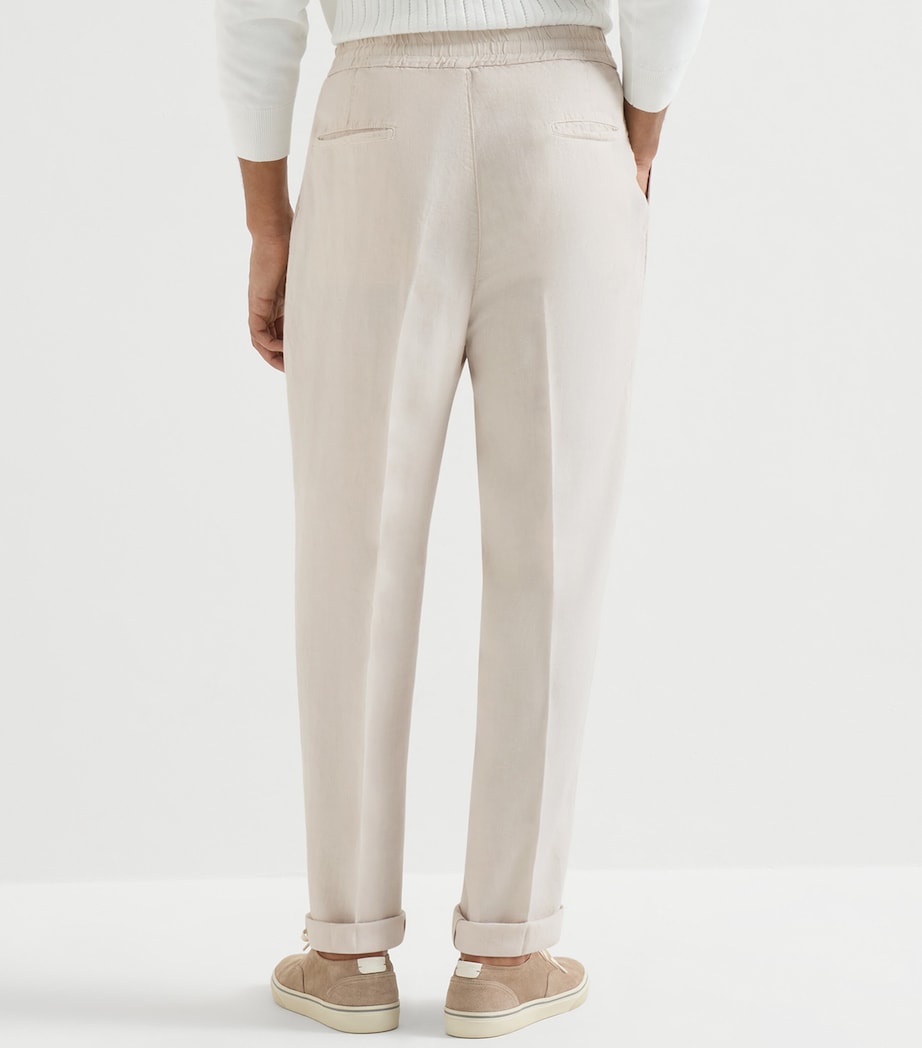 Brunello Cucinelli Mens Linen Gabardine Drawstring Trousers Image 5