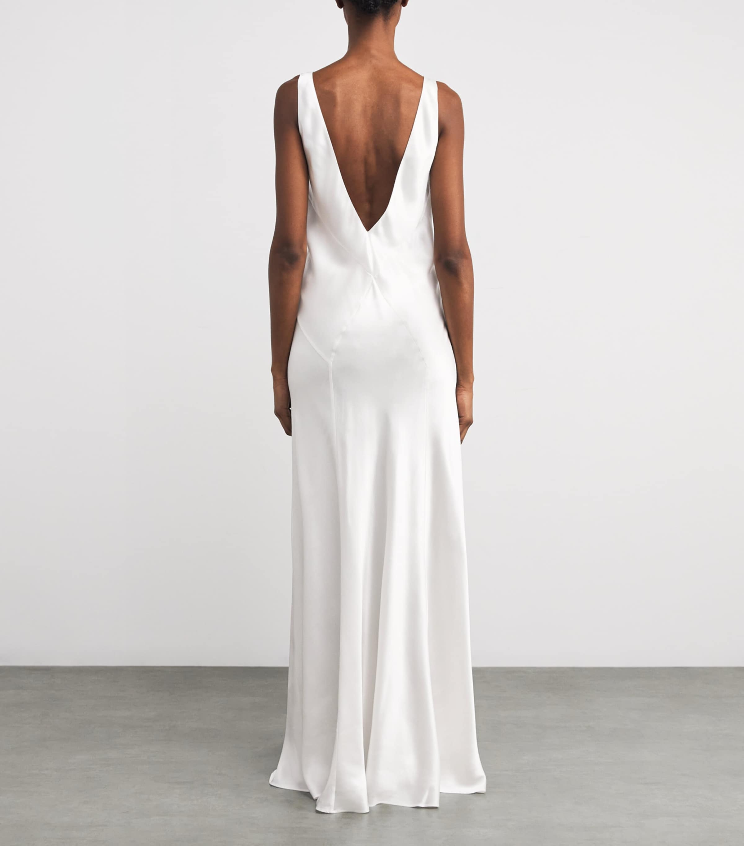 Silk Paloma Slip Maxi Dress IVORY Image 3