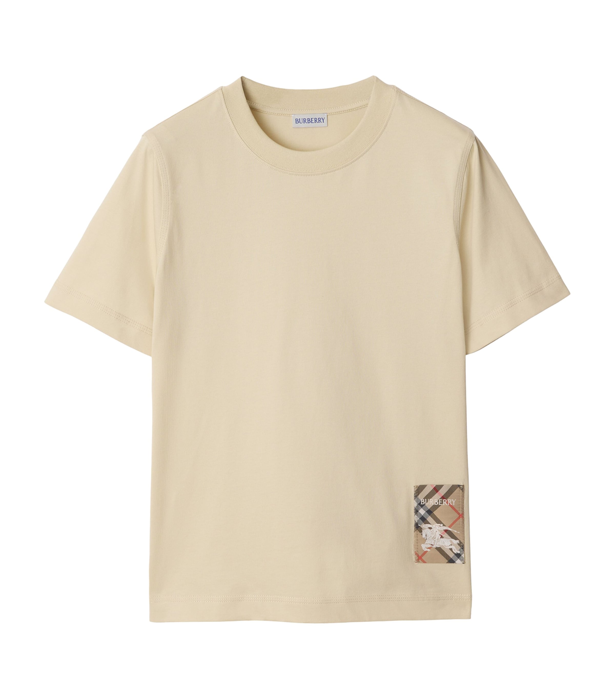 Burberry Check-patch T-shirt In Sand