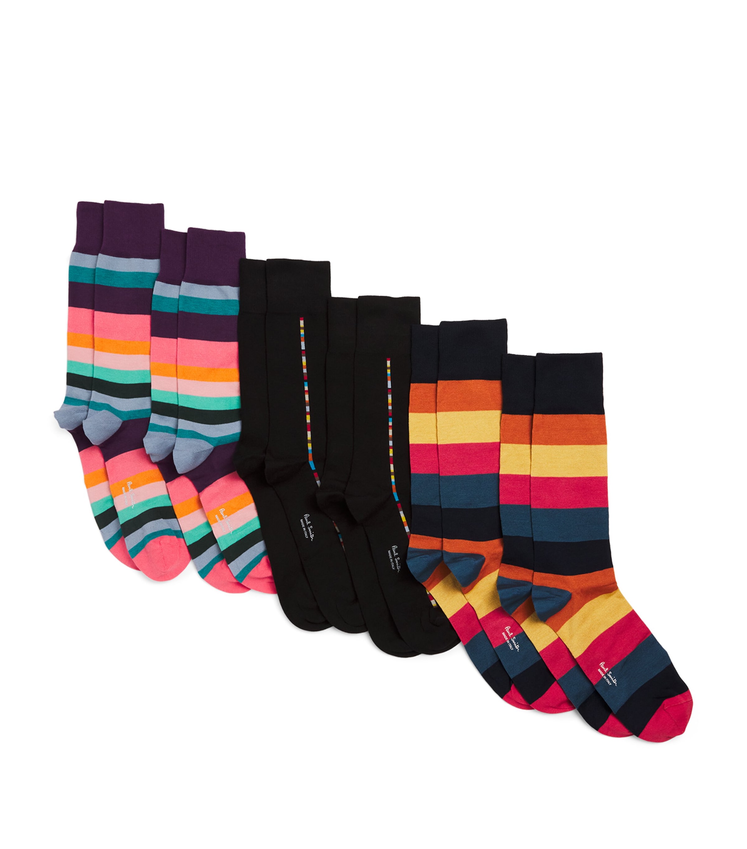 PAUL SMITH COTTON BLEND ARTIST STRIPE SOCKS