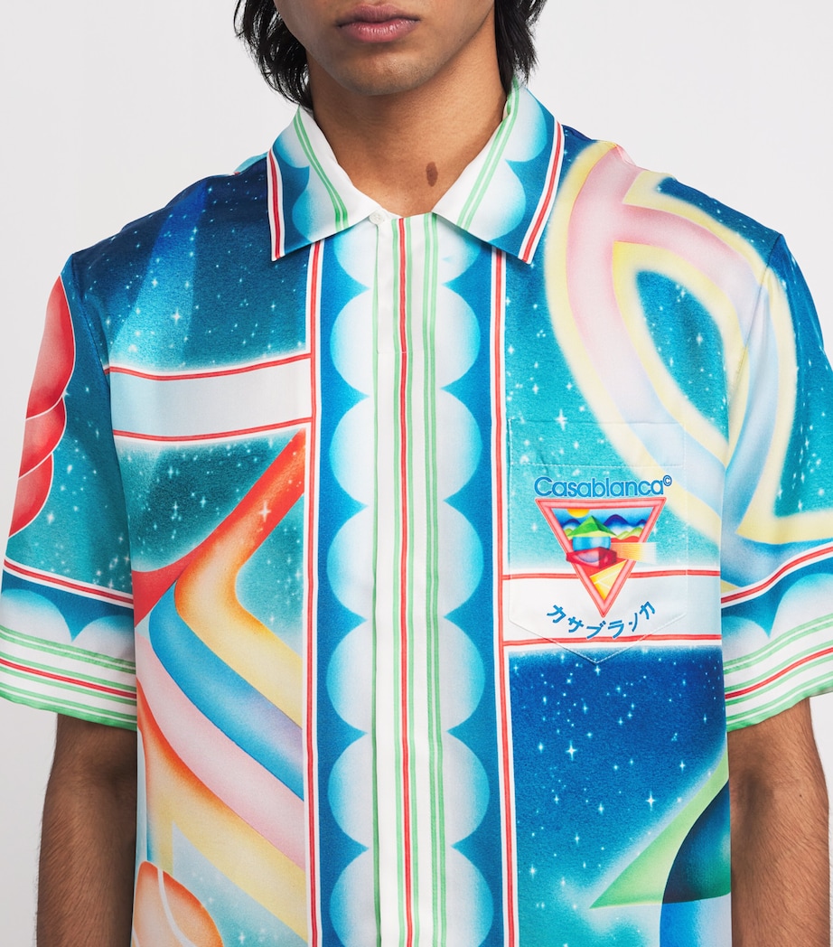Silk Galaxy Court Print Short-Sleeve Shirt GALAXY COURT Image 6