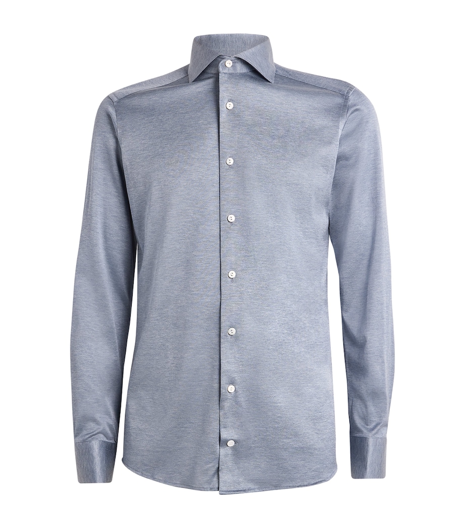 Cotton Slim-Fit Shirt 26 DARK BLUE Image 1