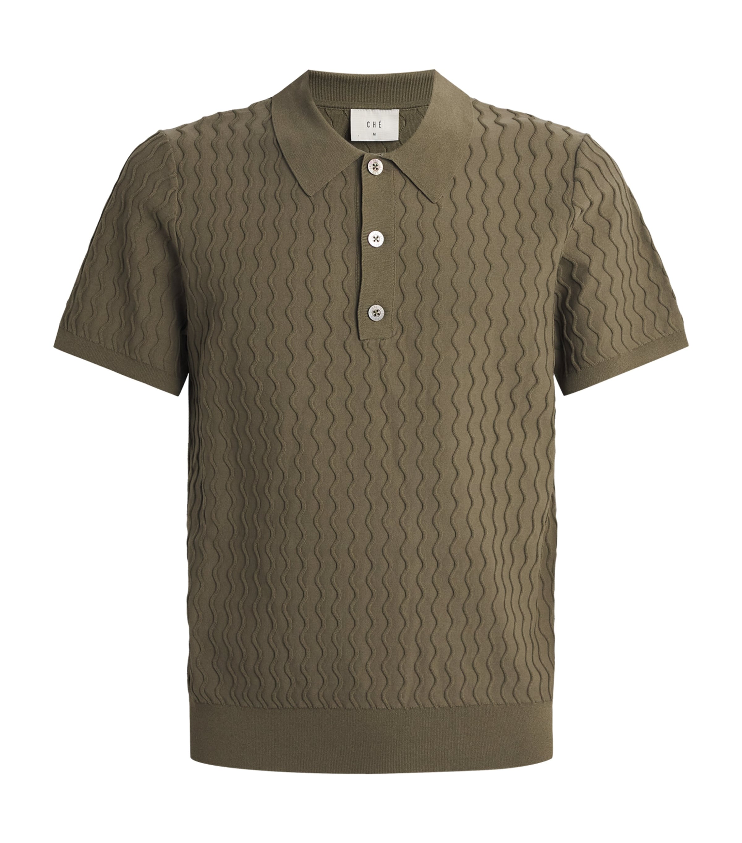 CHÉ Mens Cotton Quinn Polo Shirt Khaki Image 1