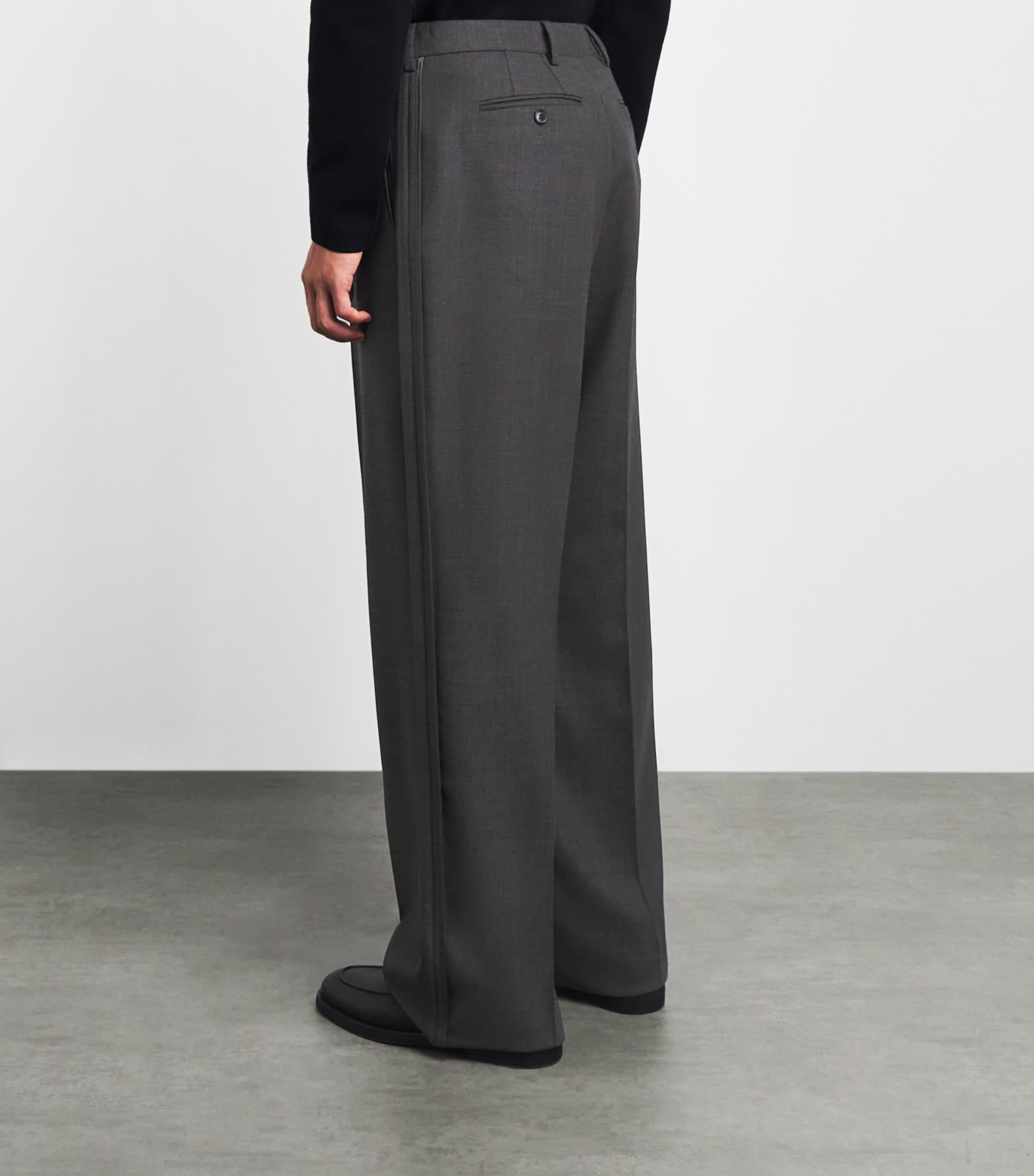 Paul Smith Mens Wool Relaxed Pleated Trousers Melange Image 5