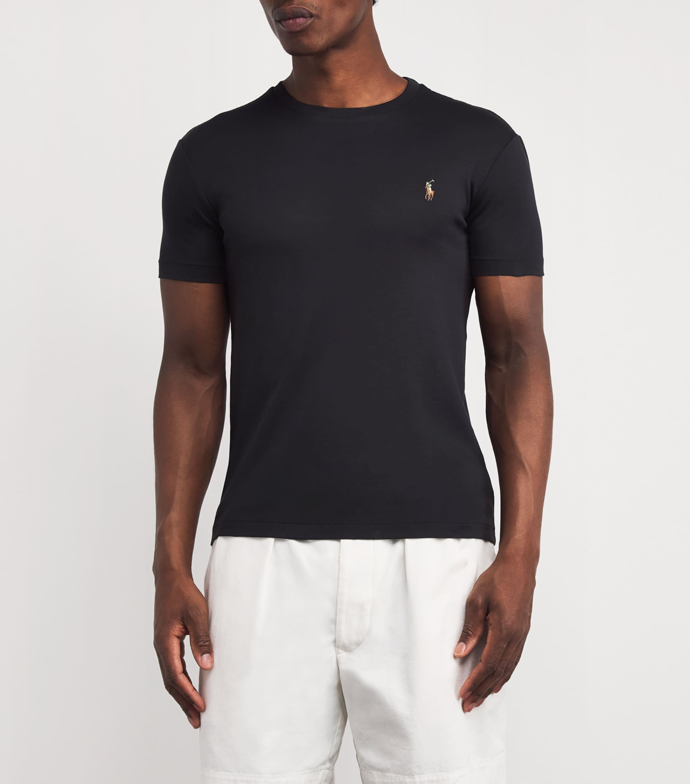 Pima Cotton T-Shirt POLO BLACK Image 3