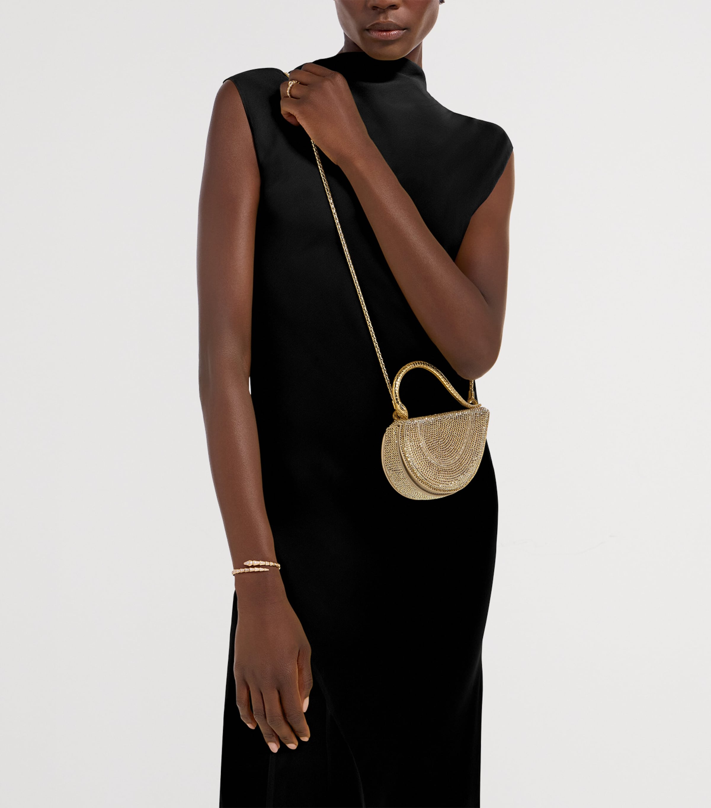 Leather Serpenti Cuore 1968 Top-Handle Bag GOLD Image 9