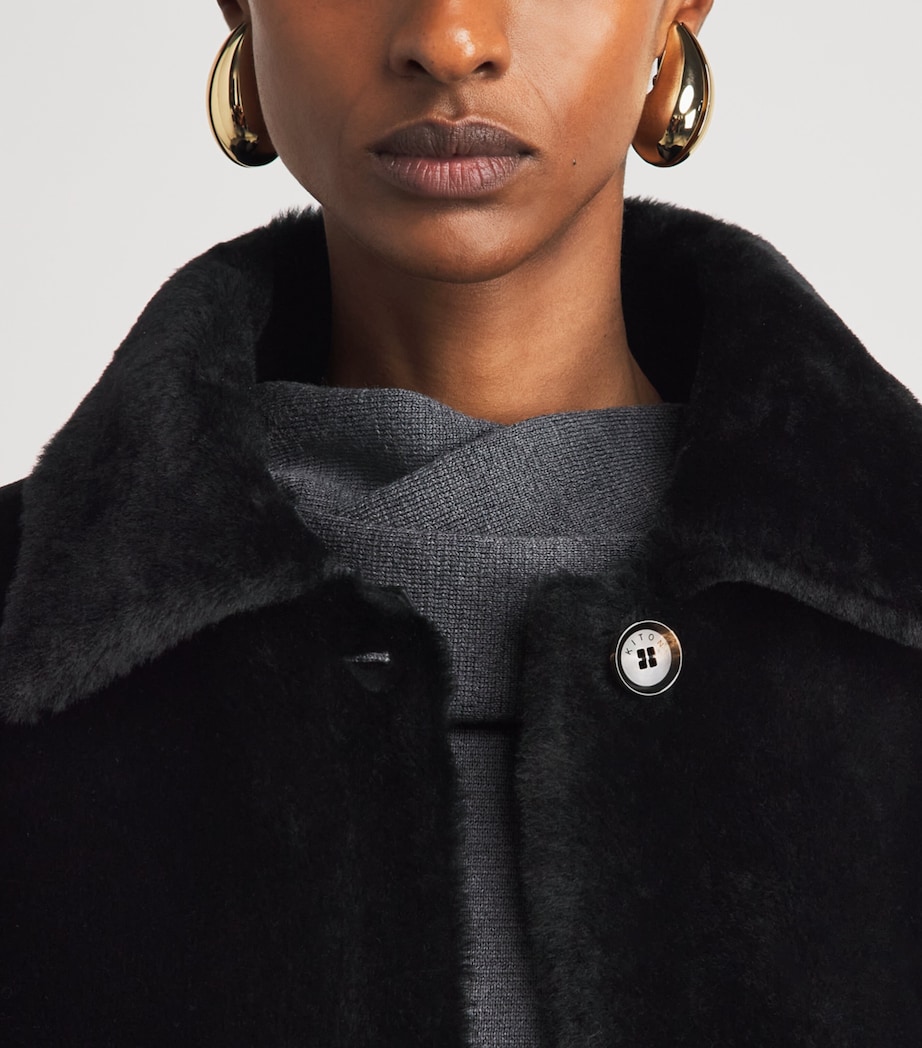 Kiton Womens Shearling Reversible Jacket Black Image 3
