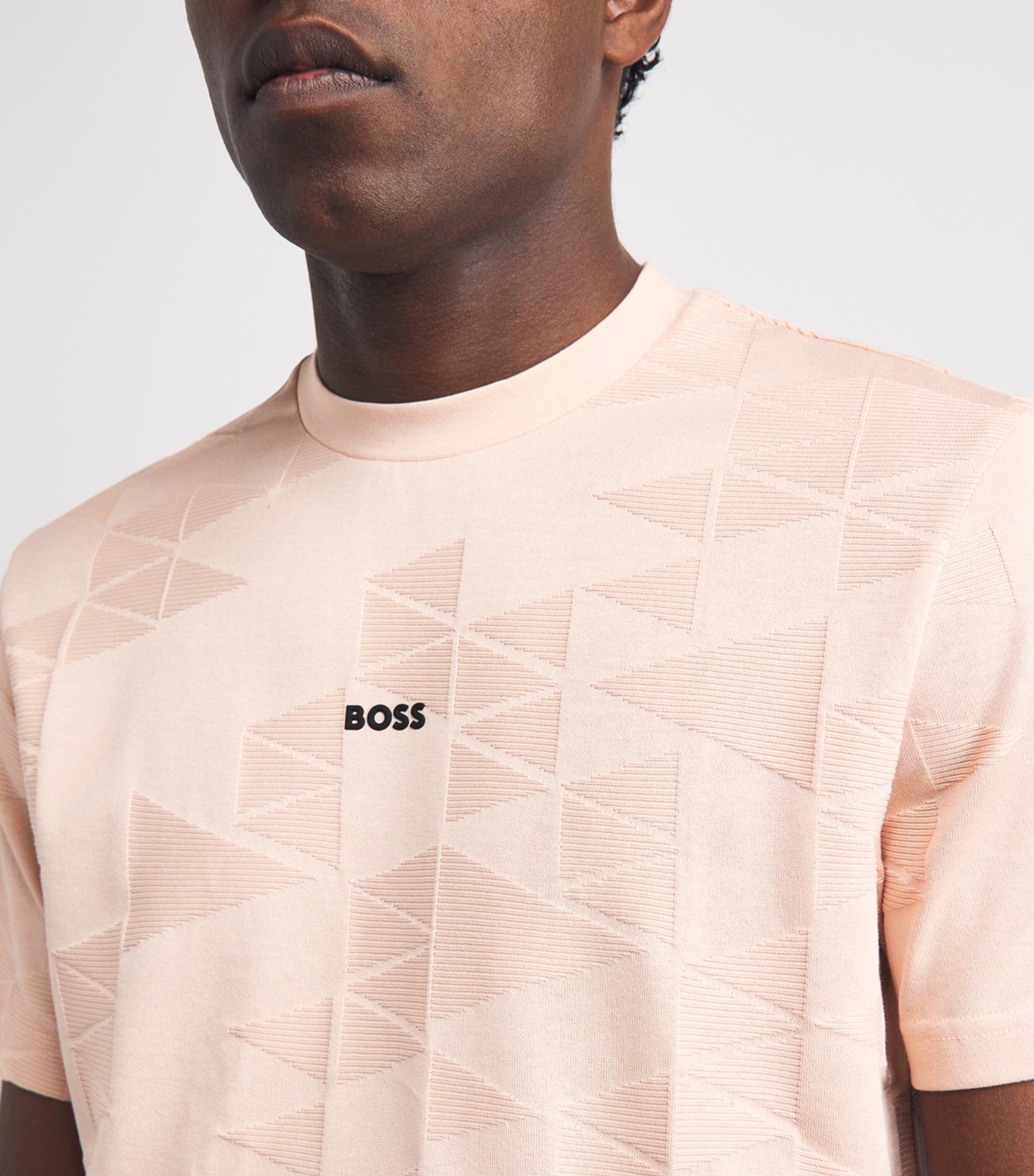 BOSS Mens Cotton Network Logo T-Shirt Light Orang Image 3