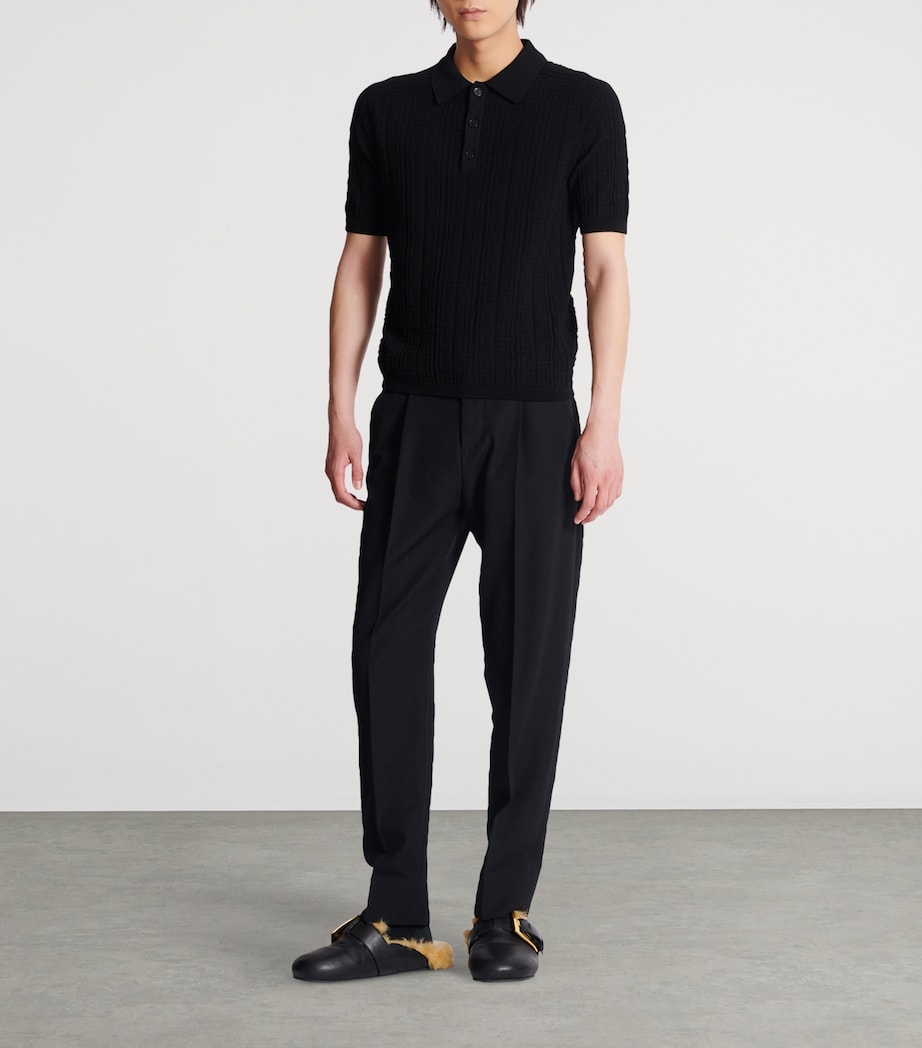 Knitted Monogram Polo Shirt 0PA NOIR Image 4