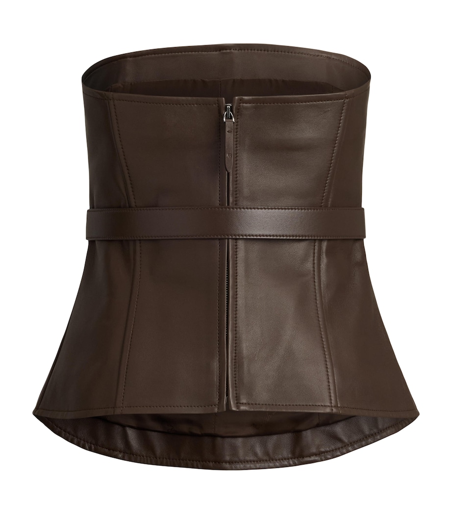 Ralph Lauren Collection Womens Lambskin Jenevieve Bustier Top Sycamore Image 2