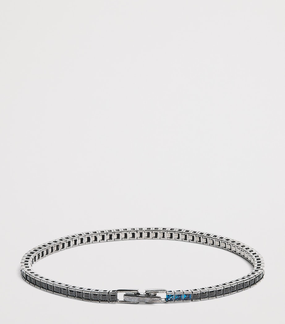 Sterling Silver and Nano Stones Quadro Tennis Bracelet BLACK Image 3