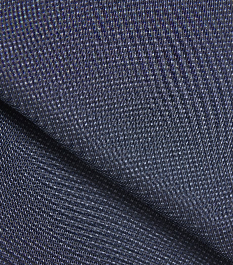 Corneliani Silk Necktie and Pocket Square Set Dark Blue Image 3