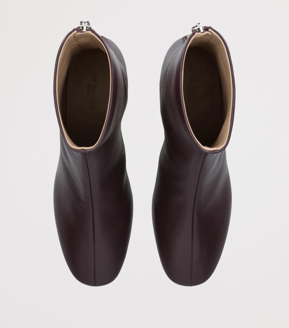 Leather Carole Luna Ankle Boots 40 WINE Image 4