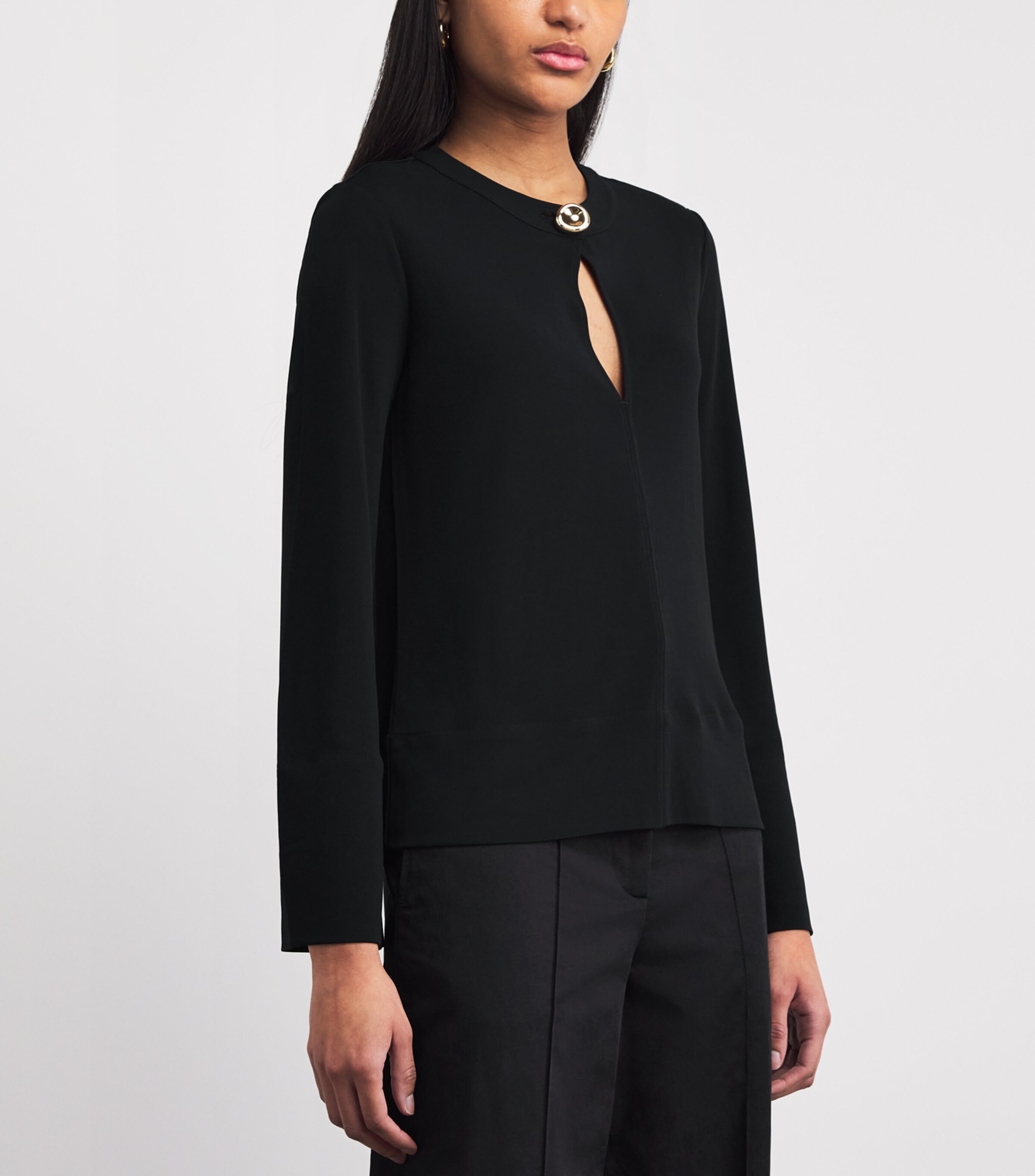 Joseph Womens Jersey Fabiola Blouse Black Image 4