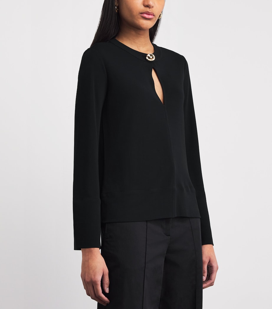 Joseph Womens Jersey Fabiola Blouse Black Image 4