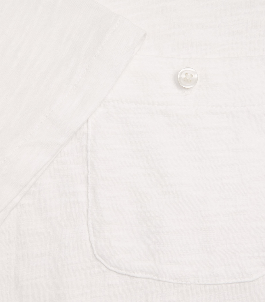PAIGE Mens Cotton Carillo Polo Shirt Fresh White Image 6