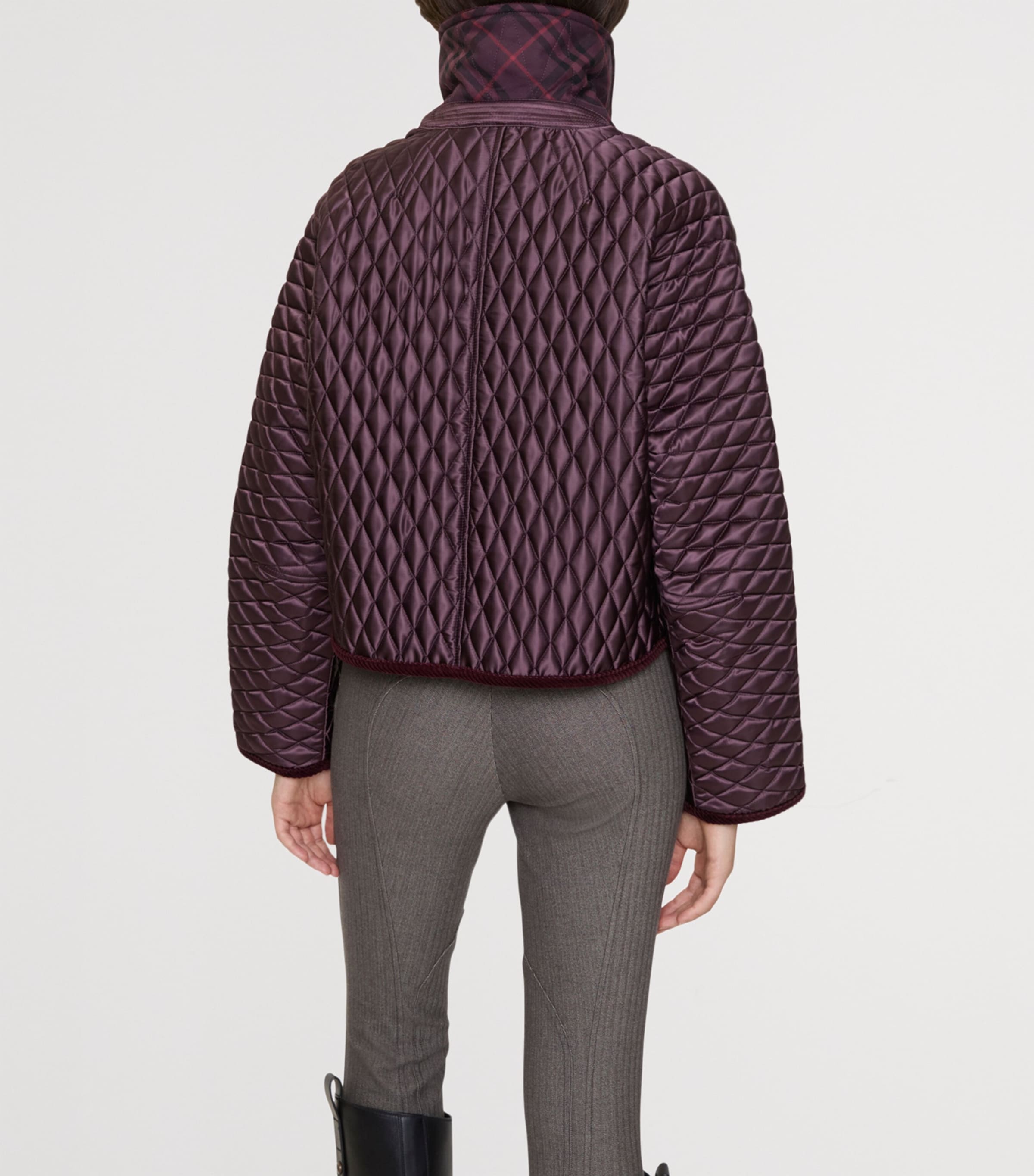 Quilted Cropped Floriston Jacket MAHOGANY Image 4
