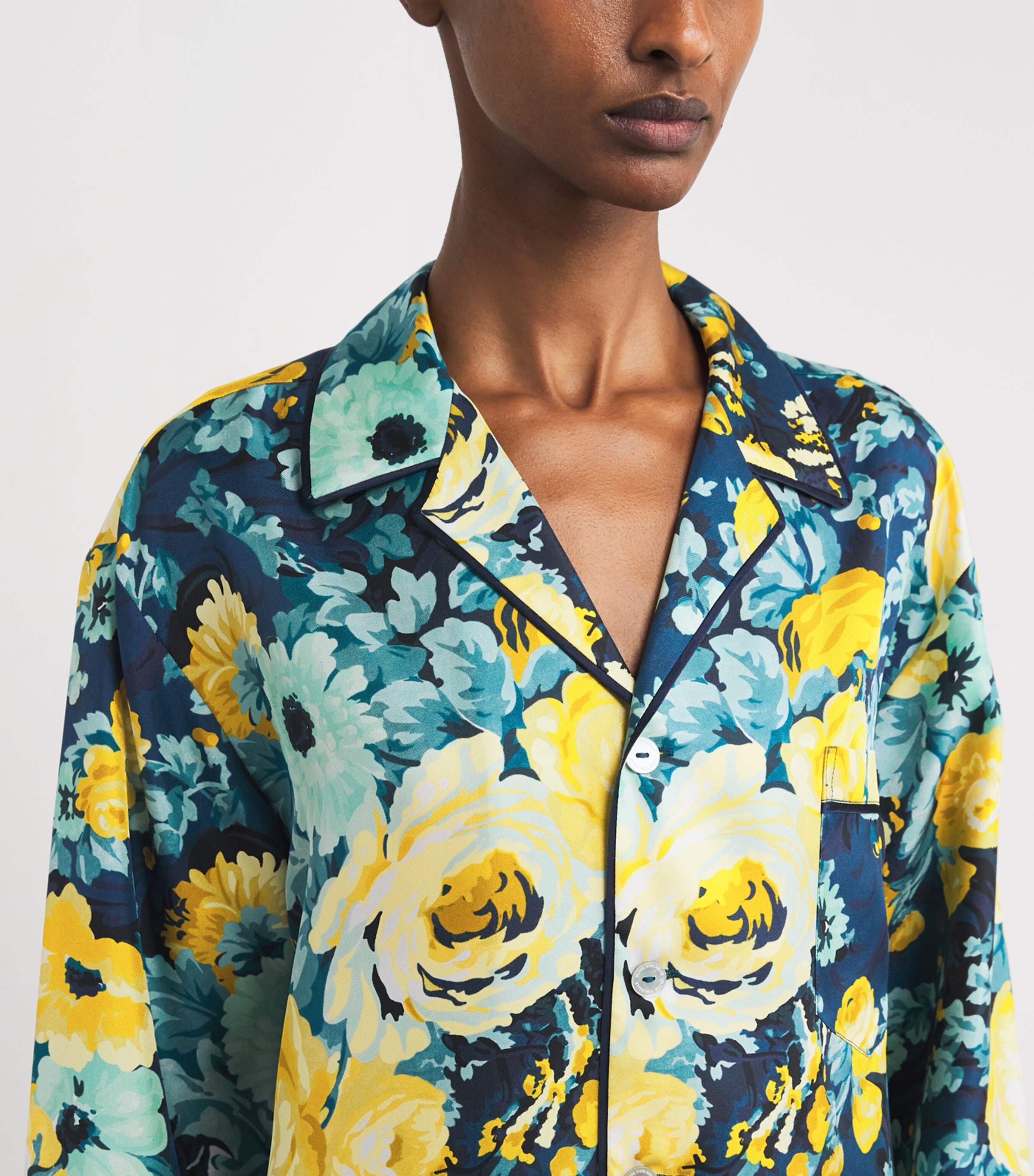 Silk Floral Yves Pyjama Set NOCTURNE Image 4