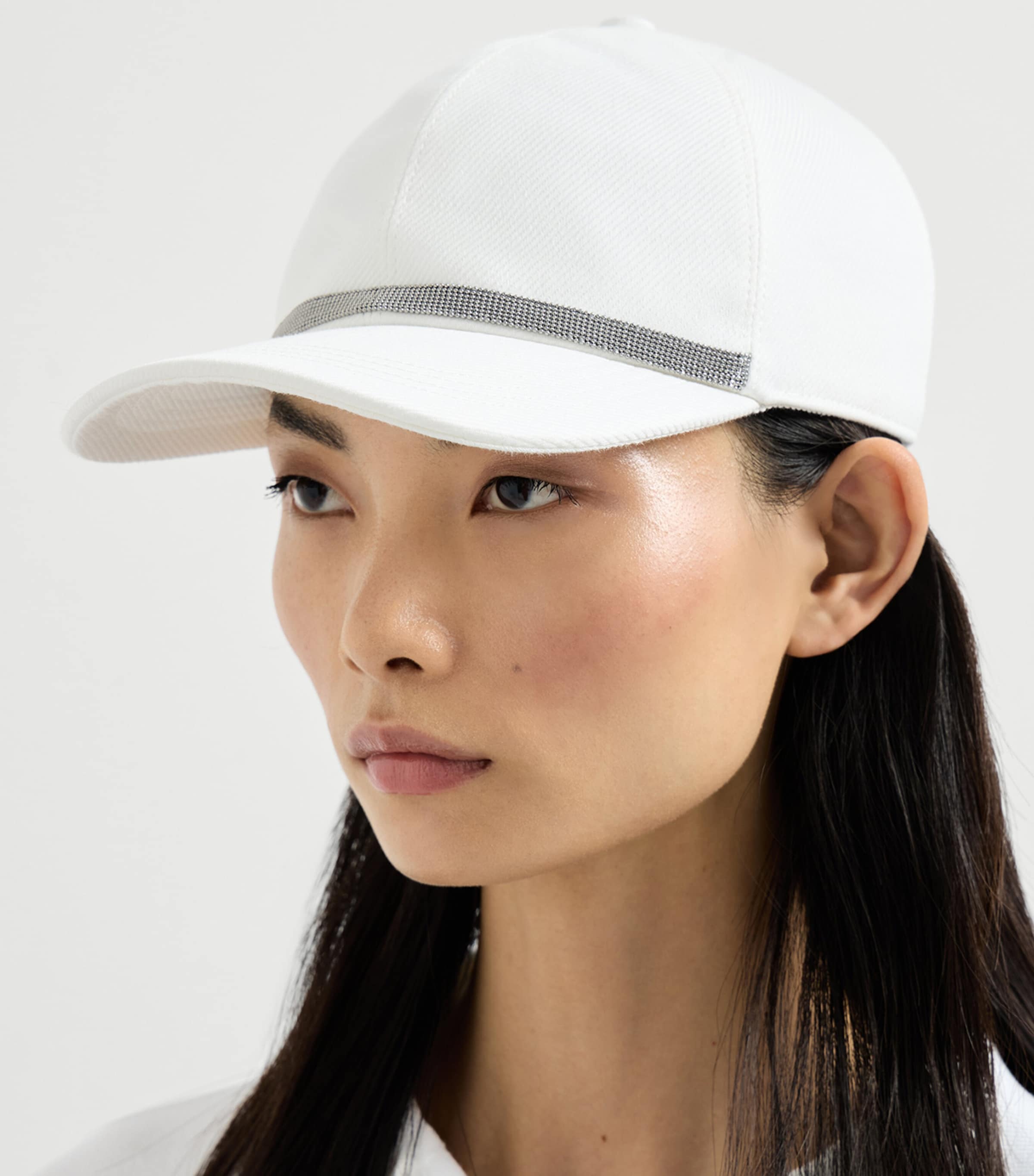 Brunello Cucinelli Cotton-Blend Monili-Detail Baseball Cap Image 2