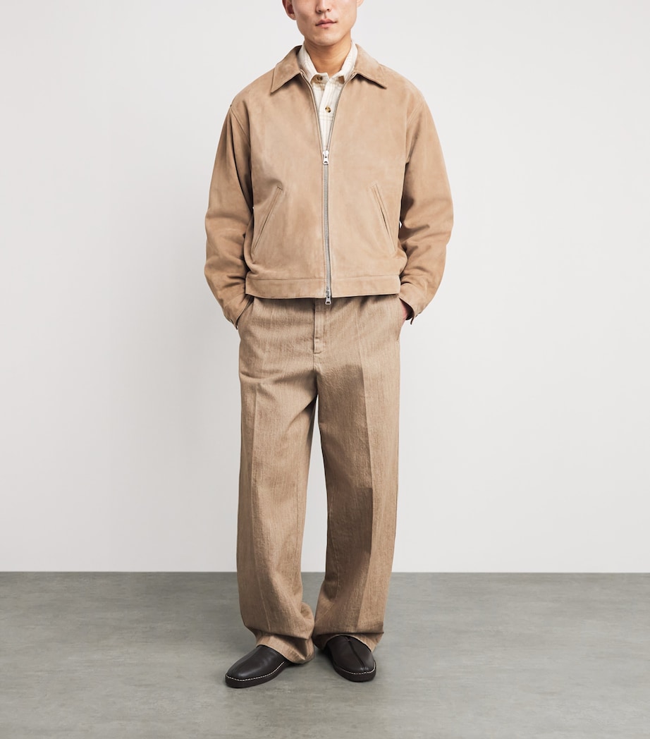 NN.07 Mens Goat Suede Petrus Jacket Khaki Stone Image 2