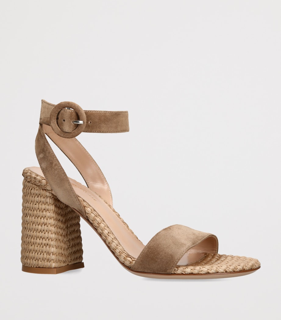 Suede Luana Heeled Sandals 85 CAMEL/OTH Image 3