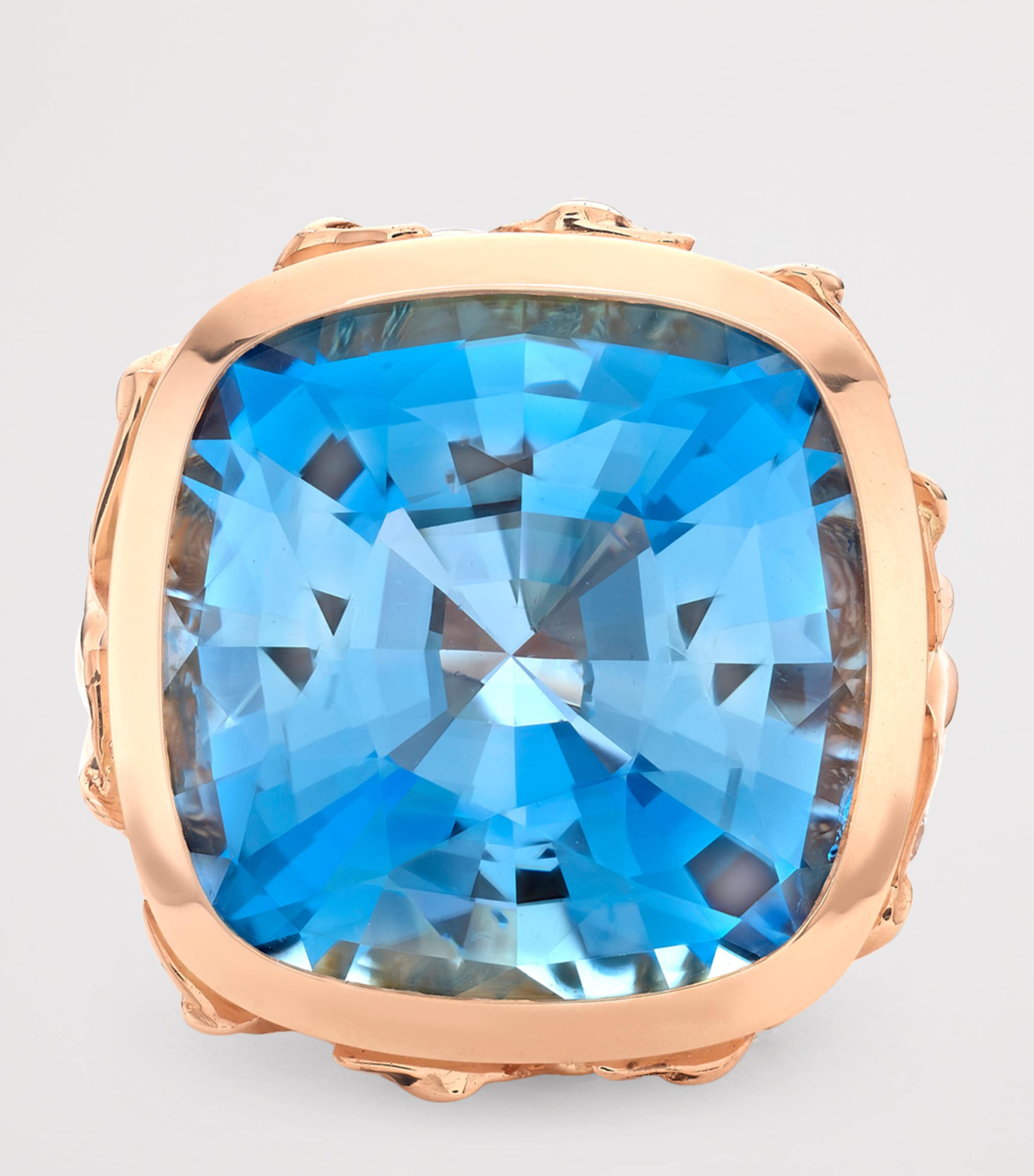 Rose Gold, Diamond and Aquamarine Flamingo Inside Africa Ring ROSE GOLD Image 3