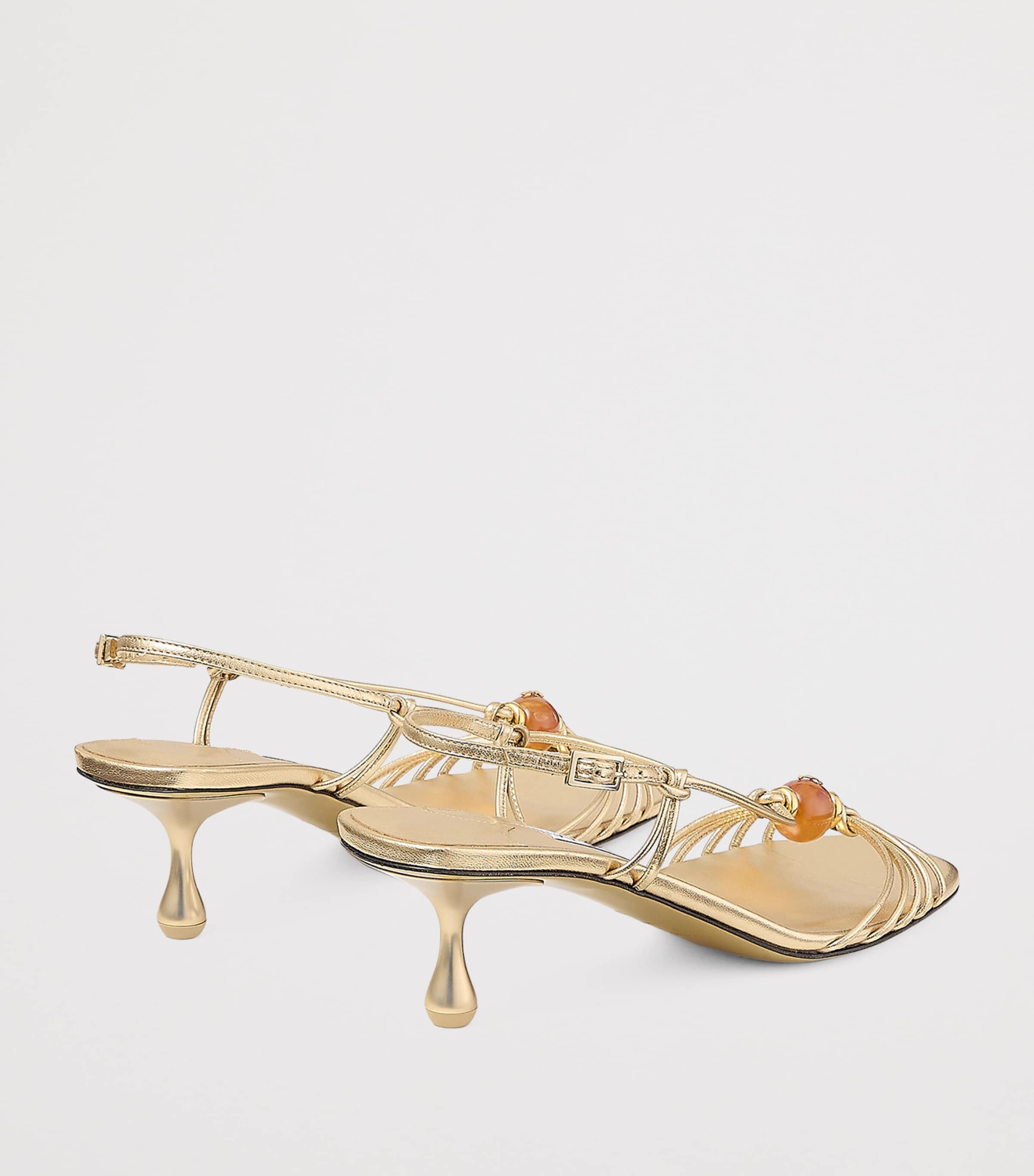Jimmy Choo Lova 50 Metallic Leather Sandals Gold Mix Image 3