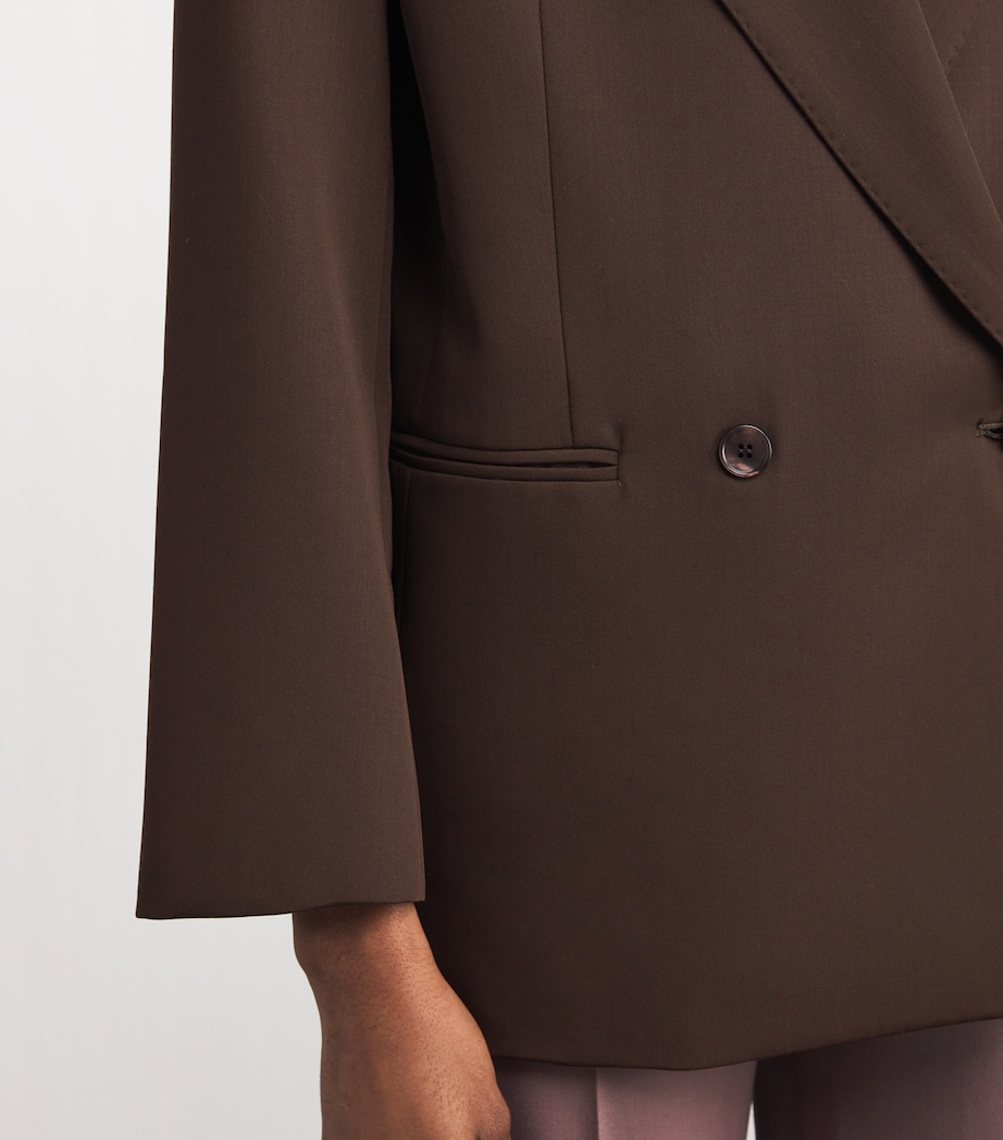 x Giuliva Heritage Virgin Wool Twill Blazer DARK BROWN Image 6