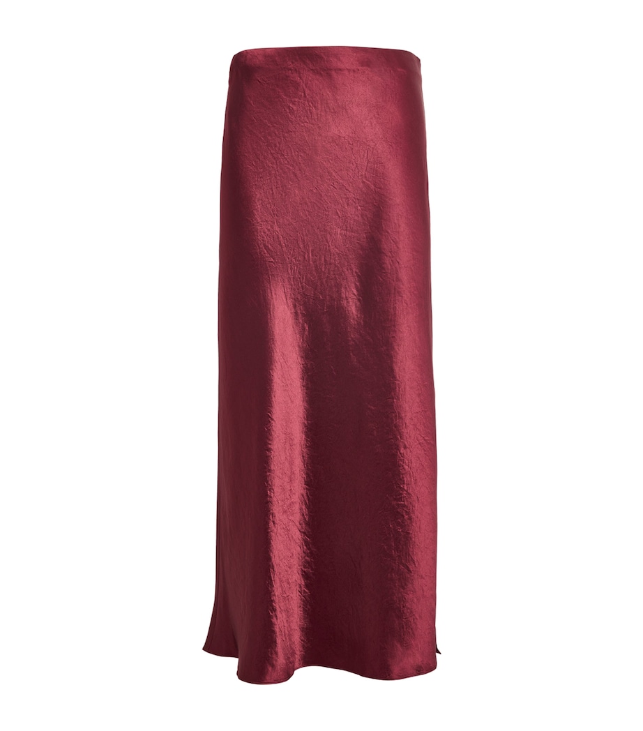 Satin Crinkled Midi Skirt BORDEAUX-939BOR Image 1