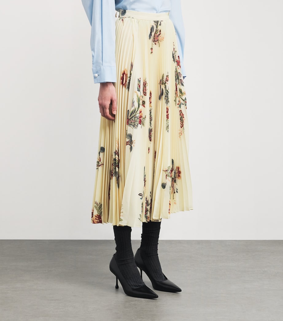 Floral Pleated Maxi Skirt X0804 Image 3