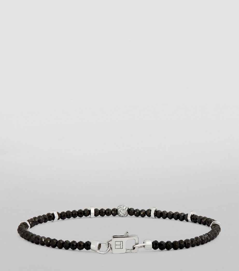 Rhodium-Plated Silver and Black Spinel Nodo Bracelet SILVER/ BLACK Image 2