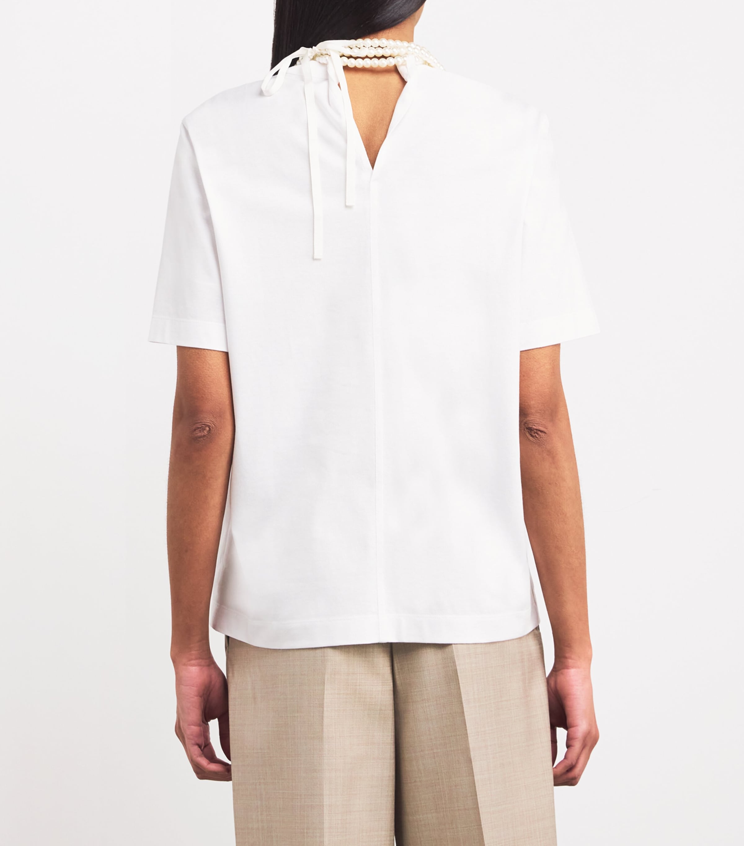 Carven Pearl-Neck T-Shirt | Harrods US