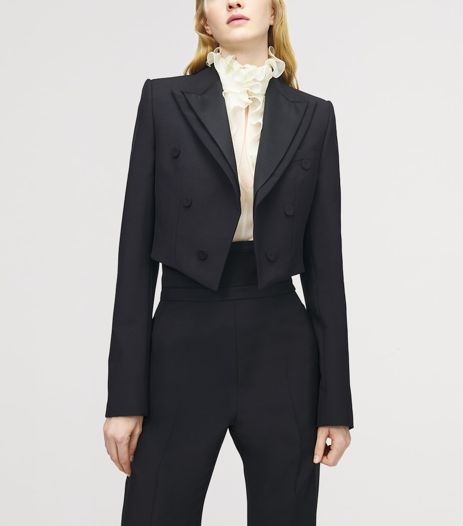Wool Cropped Double Lapel Blazer 1000 Image 5